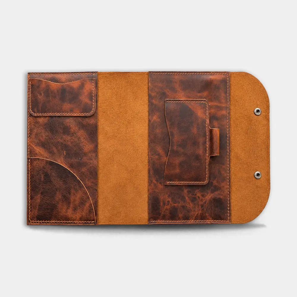A5 - Deri Defter Kılıfı - El Yapımı Gerçek Deri | Retro Pelle