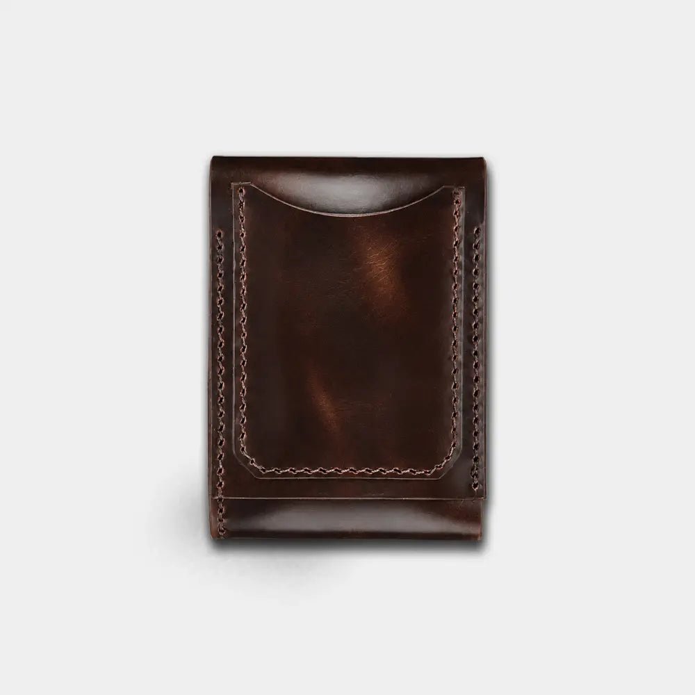 Aegon Pirinç Çıtçıtlı Deri Cüzdan - Minimalist Tasarım Serisi - El Yapımı Gerçek Deri | Retro Pelle