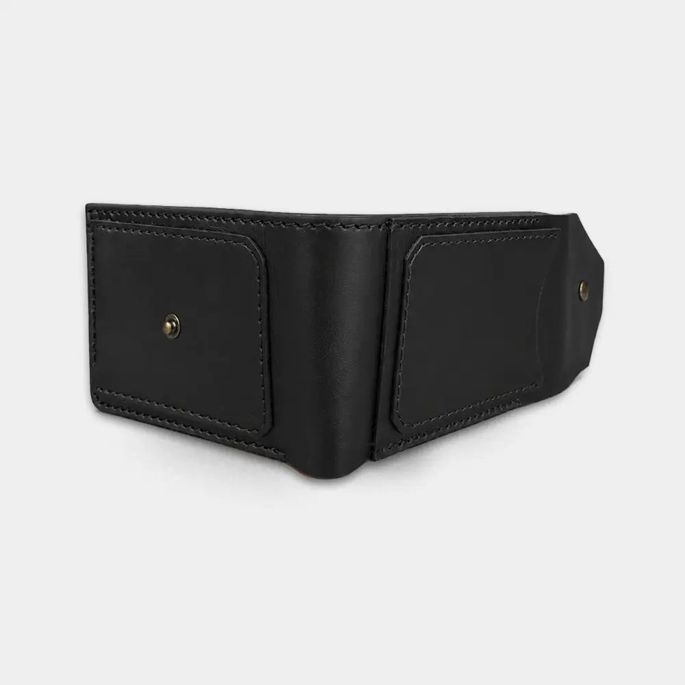 Aegon Pirinç Çıtçıtlı Deri Cüzdan - Minimalist Tasarım Serisi - El Yapımı Gerçek Deri | Retro Pelle