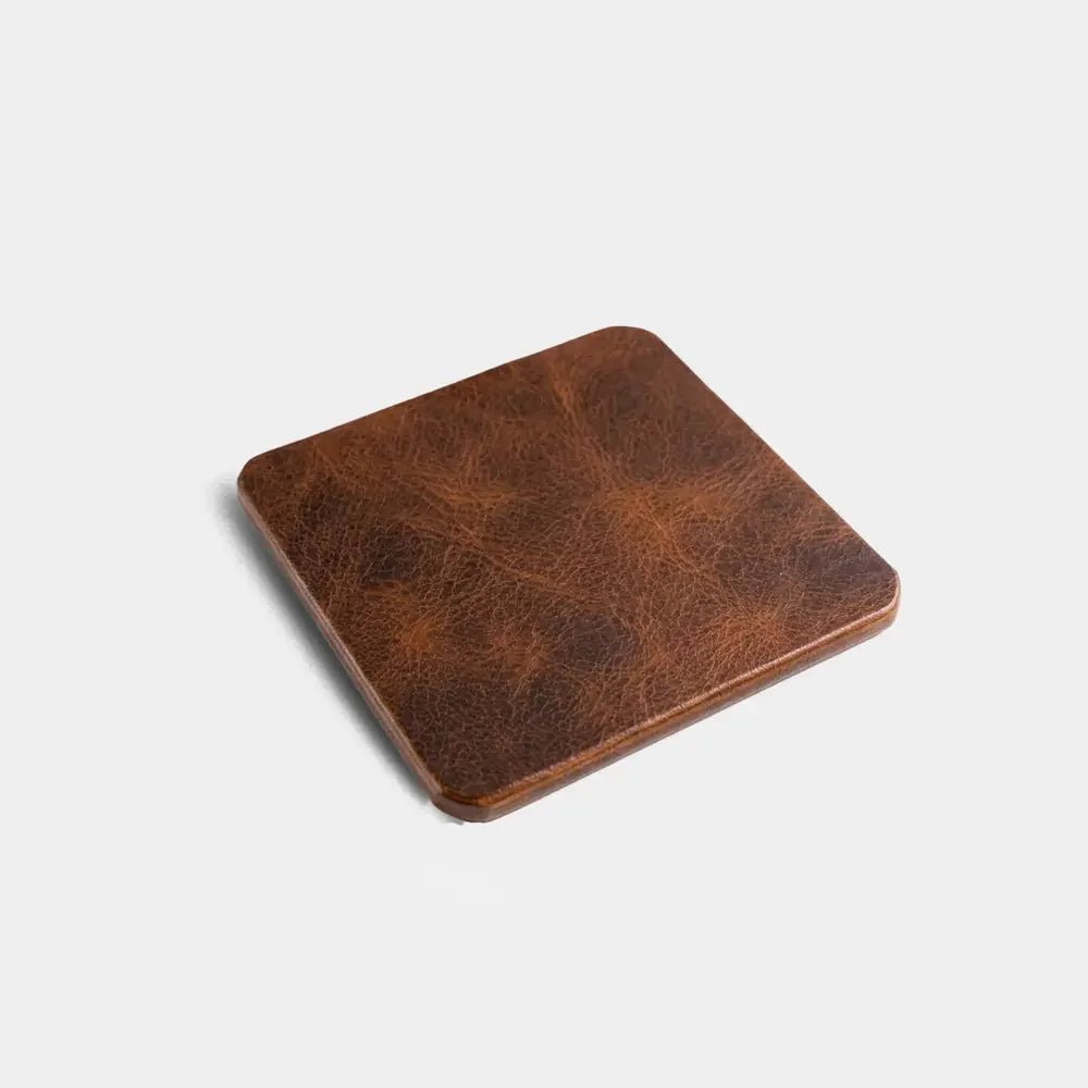 Deri Bardak Altlığı - El Yapımı Gerçek Deri | Retro Pelle