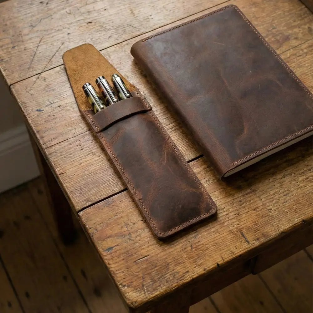 Deri Kalemlik - El Yapımı Gerçek Deri | Retro Pelle