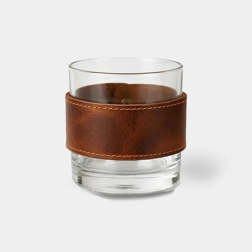 Deri Kaplı Bardak - El Yapımı Gerçek Deri | Retro Pelle