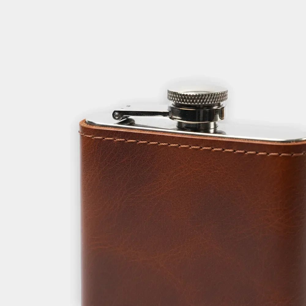 Deri Kapli Paslanmaz Çelik Matara - El Yapımı Gerçek Deri | Retro Pelle