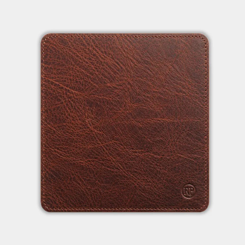 Full-grain deri mouse pad, yakın çekim