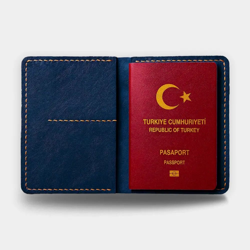 Deri Pasaport Kılıfı - El Yapımı Gerçek Deri Hakiki Deri Pasaport Kılıfı | Retro Pelle