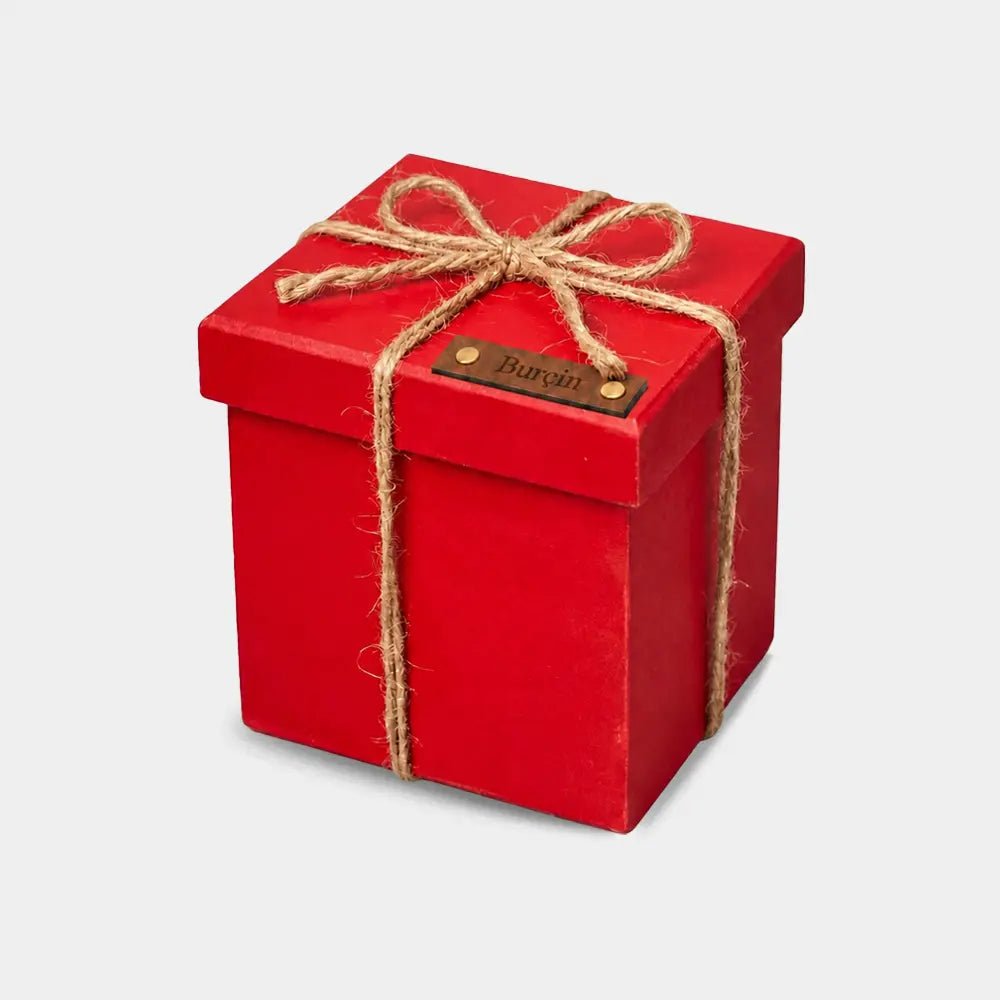Handmade Cube Box - Ahşap Özel Emaye Kutusu - El Yapımı Gerçek Deri | Retro Pelle