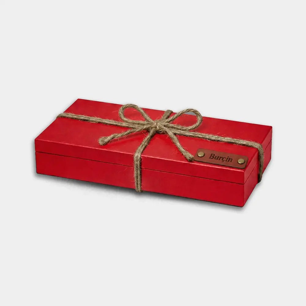 Handmade Long Box - Ahşap Kutu (Model 1 ) - El Yapımı Gerçek Deri | Retro Pelle
