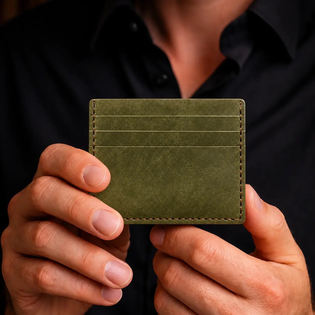Minimalist Deri Kartlık - Classical Serisi - El Yapımı Gerçek Deri Hakiki Deri Kartlık | Retro Pelle