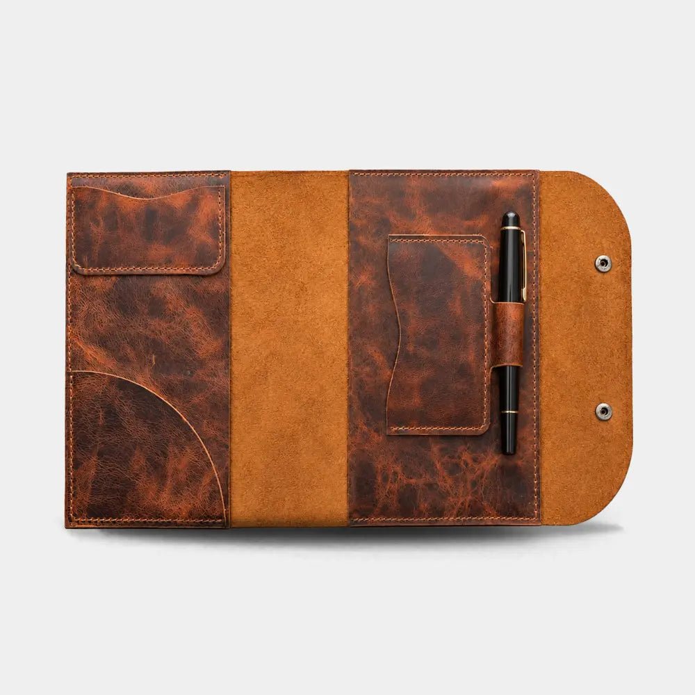 A5 - Deri Defter Kılıfı - El Yapımı Gerçek Deri | Retro Pelle