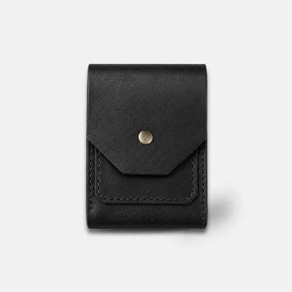 Aegon Pirinç Çıtçıtlı Deri Cüzdan - Minimalist Tasarım Serisi - El Yapımı Gerçek Deri | Retro Pelle