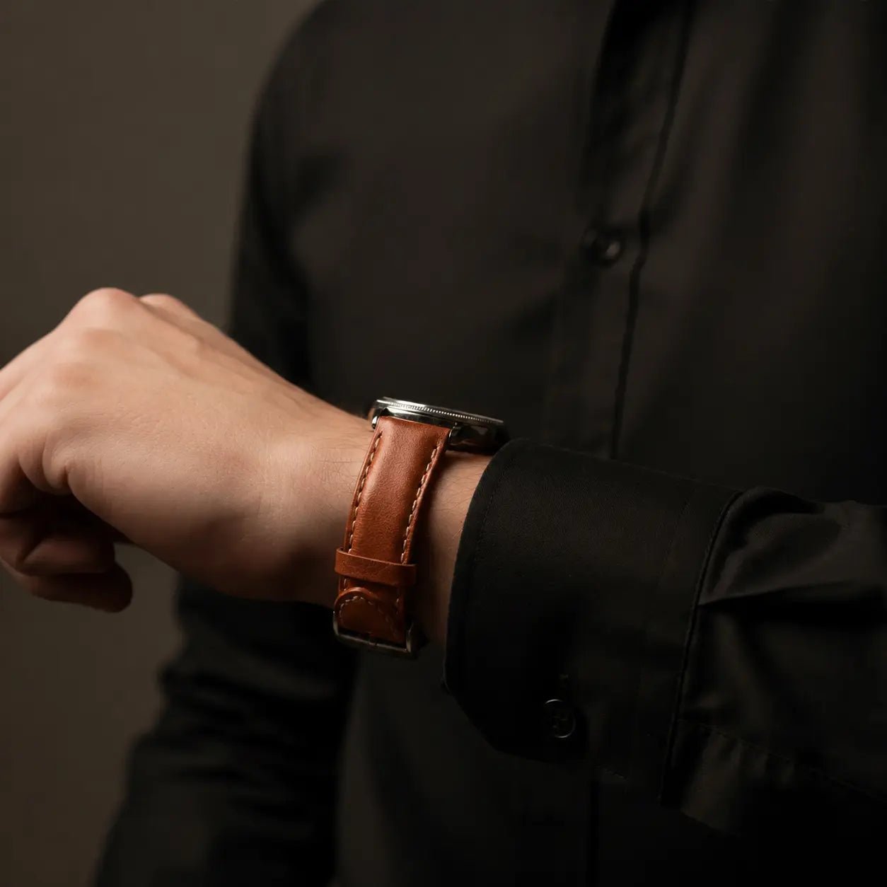 Çift Katlı Deri Saat Kayışı - Vegetable Tanned - Momentum - El Yapımı Gerçek Deri Çift Katlı Deri Saat Kayışı | Retro Pelle