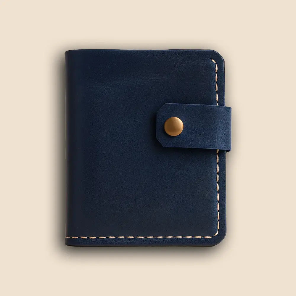 Pirinç Çıtçıtlı Deri Cüzdan - Özel Tasarım Serisi