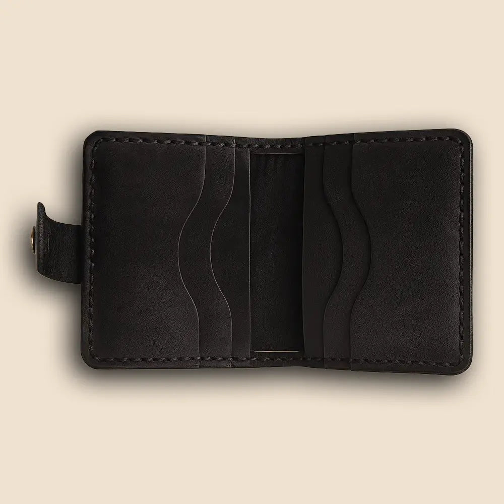 Pirinç Çıtçıtlı Deri Cüzdan - Özel Tasarım Serisi