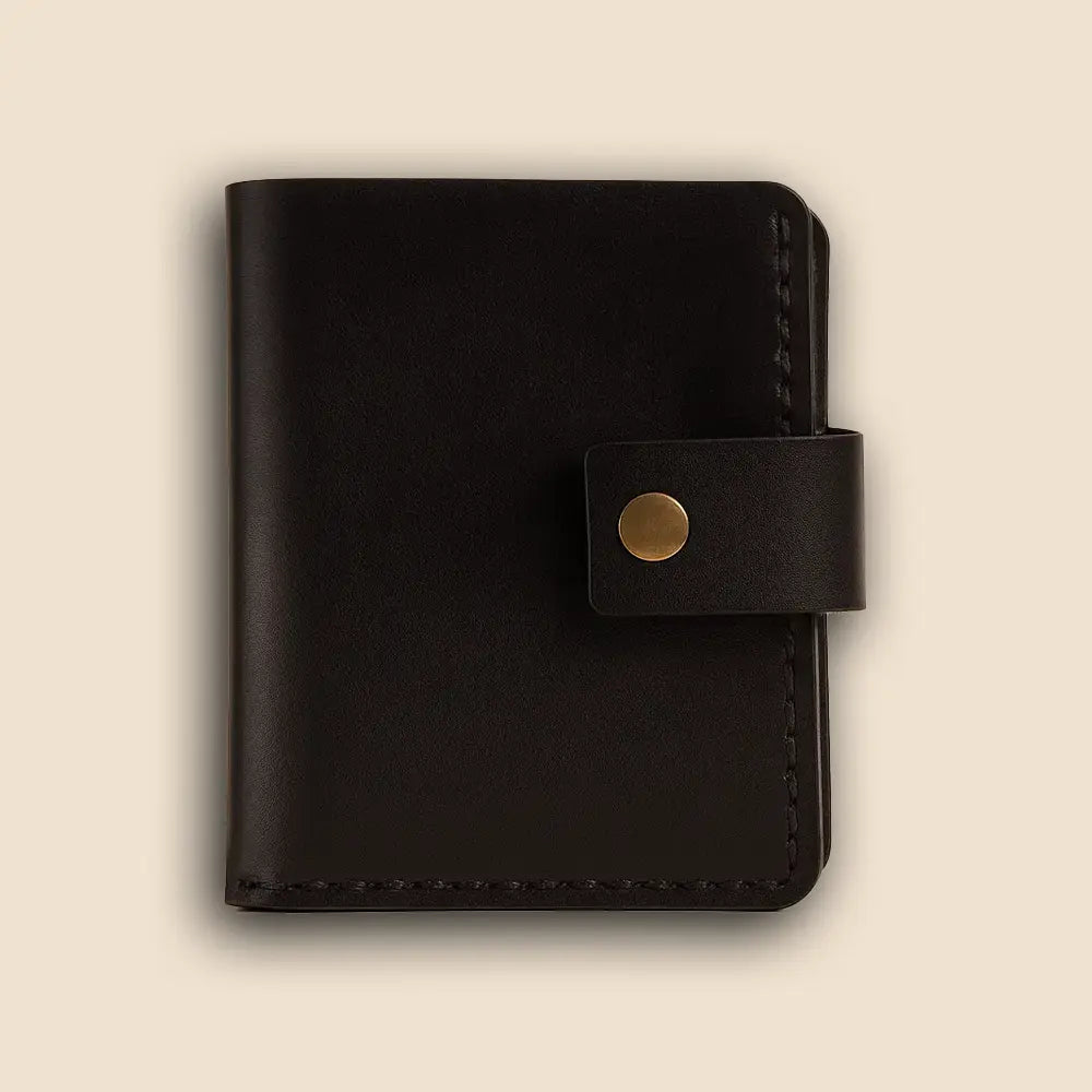 Pirinç Çıtçıtlı Deri Cüzdan - Özel Tasarım Serisi