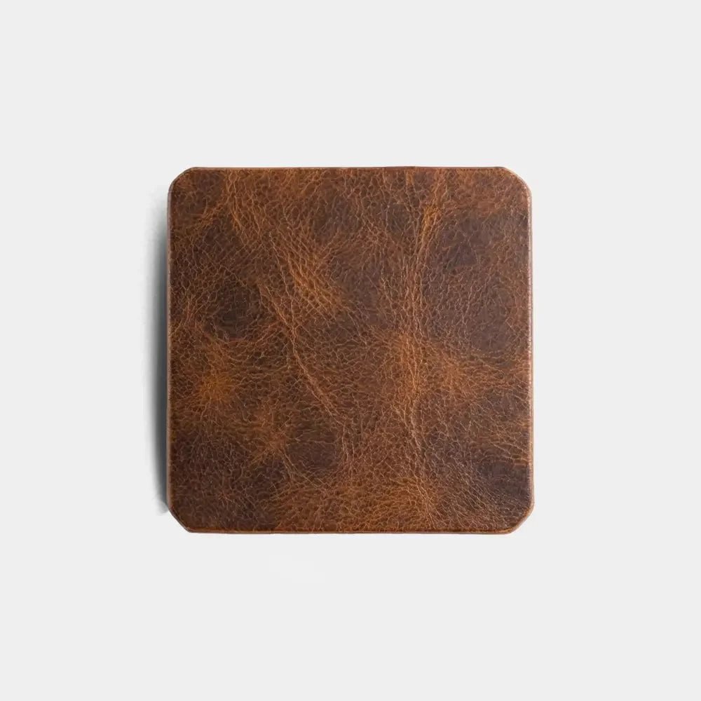 Deri Bardak Altlığı - El Yapımı Gerçek Deri | Retro Pelle