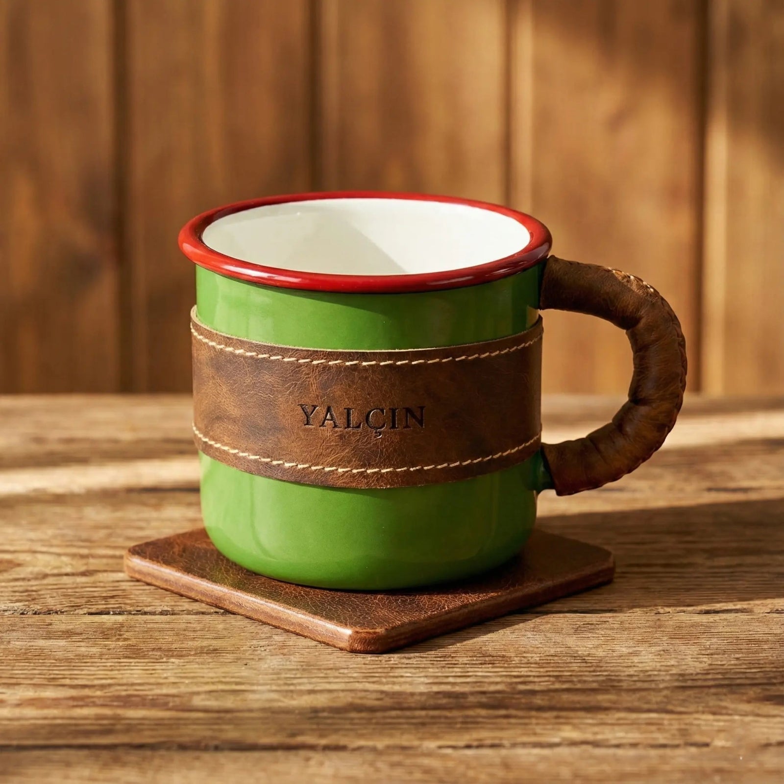 Deri Bardak Altlığı - El Yapımı Gerçek Deri | Retro Pelle