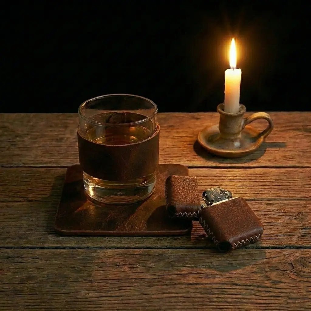 Deri Bardak Altlığı - El Yapımı Gerçek Deri | Retro Pelle