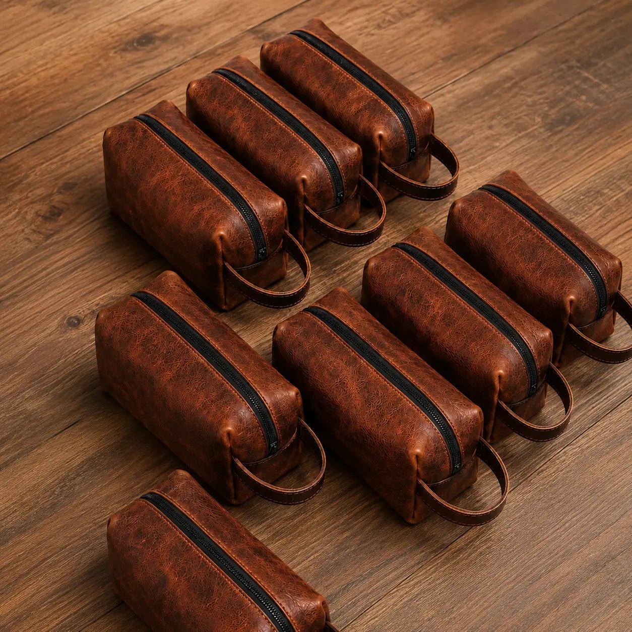 Deri Dopp Kit, dikiş ve fermuar detayı