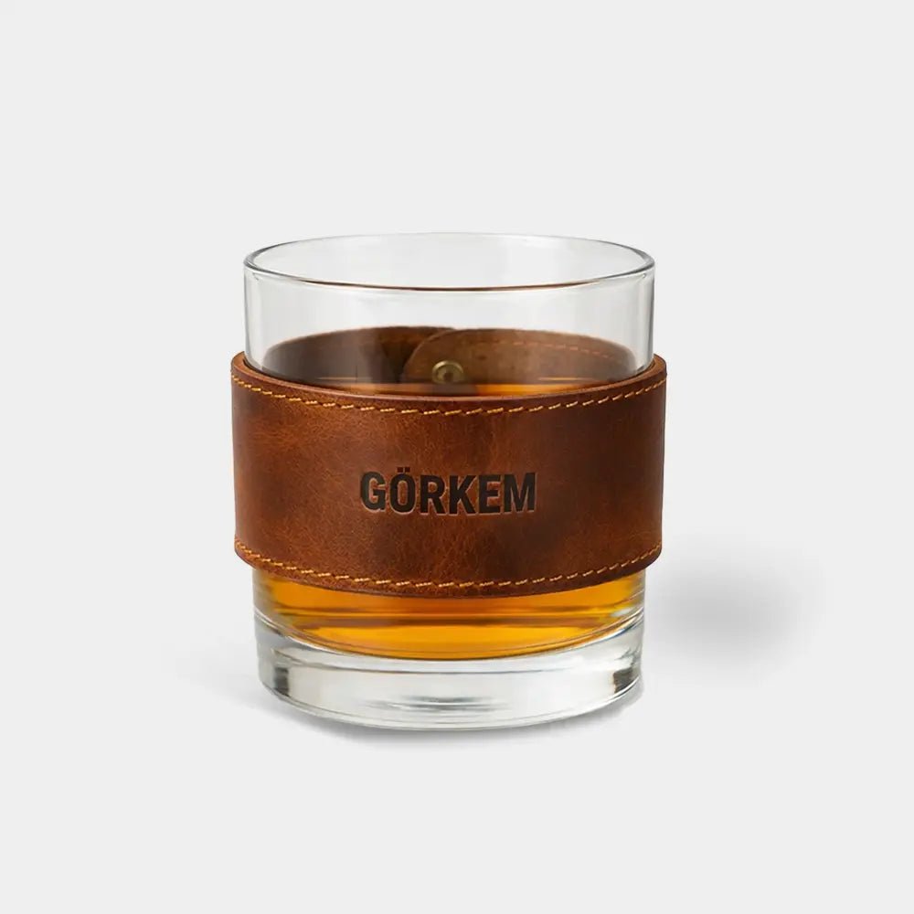 Deri Kaplı Bardak - El Yapımı Gerçek Deri | Retro Pelle