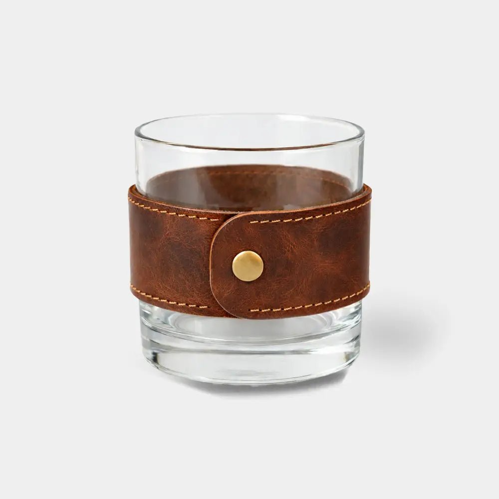 Deri Kaplı Bardak - El Yapımı Gerçek Deri | Retro Pelle