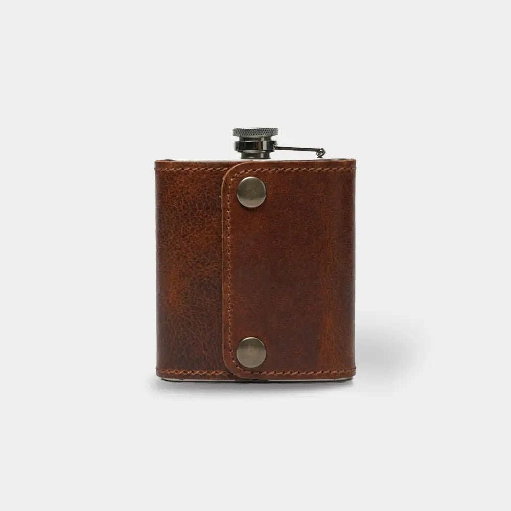 Deri Kapli Paslanmaz Çelik Matara - El Yapımı Gerçek Deri | Retro Pelle