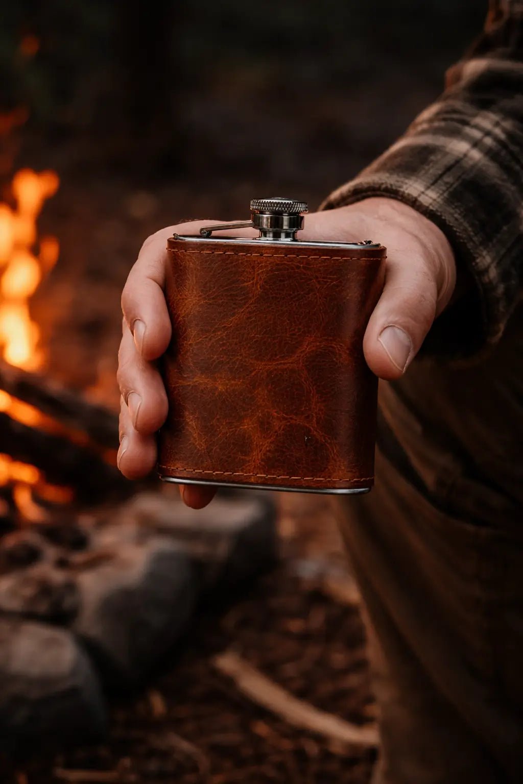 Deri Kapli Paslanmaz Çelik Matara - El Yapımı Gerçek Deri | Retro Pelle