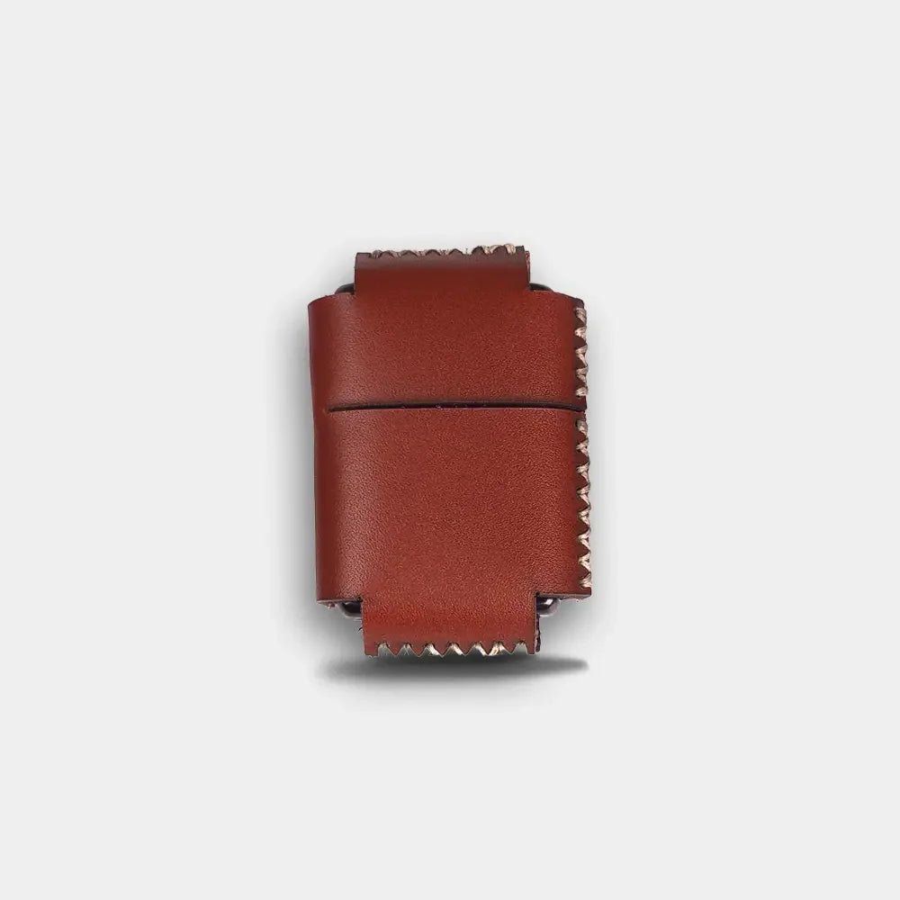 Deri Kılıflı Metal Çakmak - El Yapımı Gerçek Deri Hakiki Deri Kılıflı Metal Çakmak | Retro Pelle