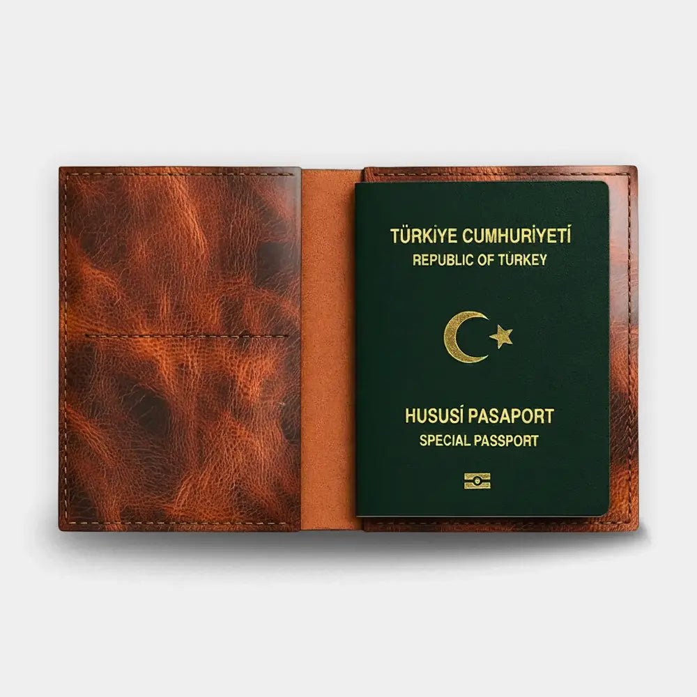 Deri Pasaport Kılıfı - El Yapımı Gerçek Deri Hakiki Deri Pasaport Kılıfı | Retro Pelle