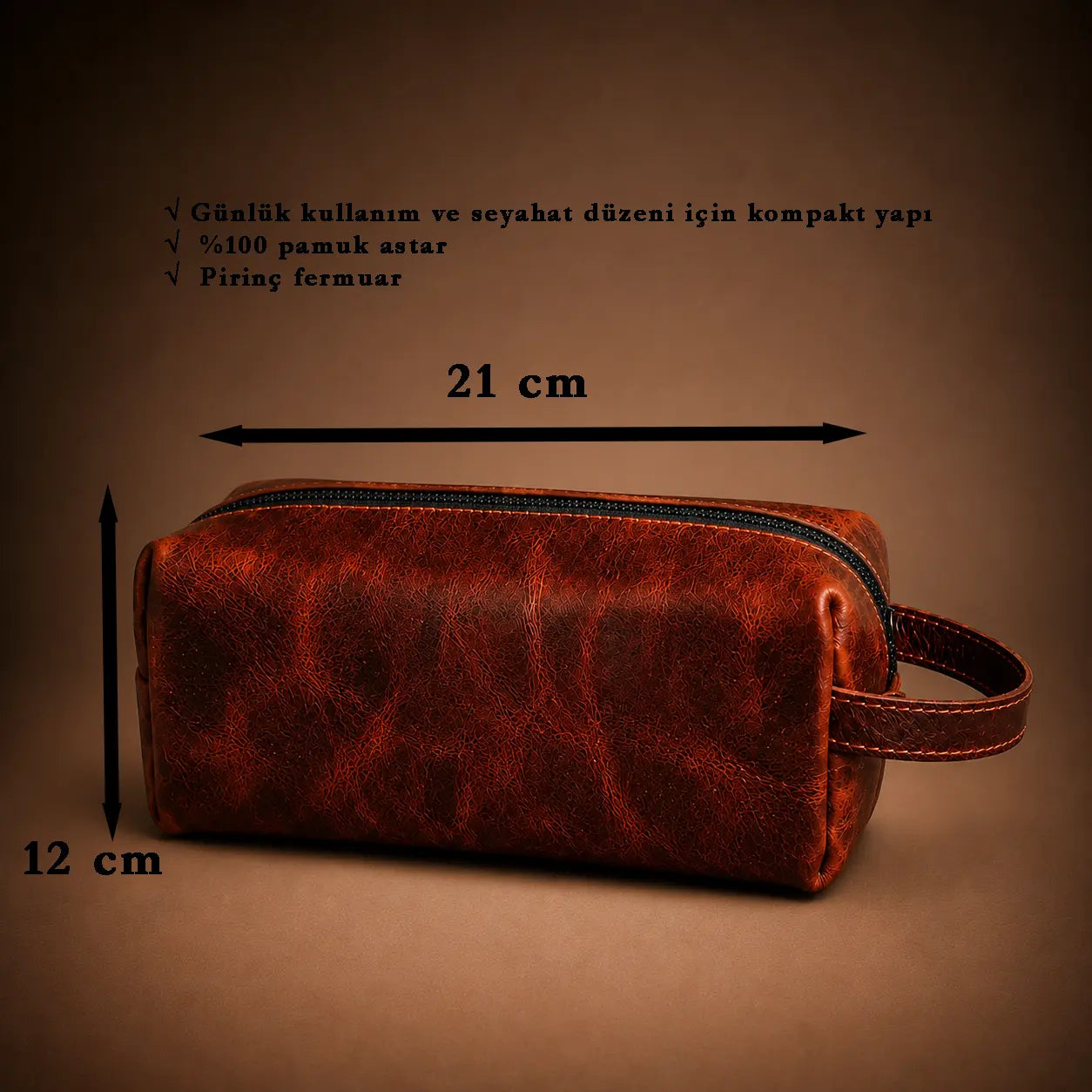 Deri El Çantası - Dopp Kit ölçü ve kapasite