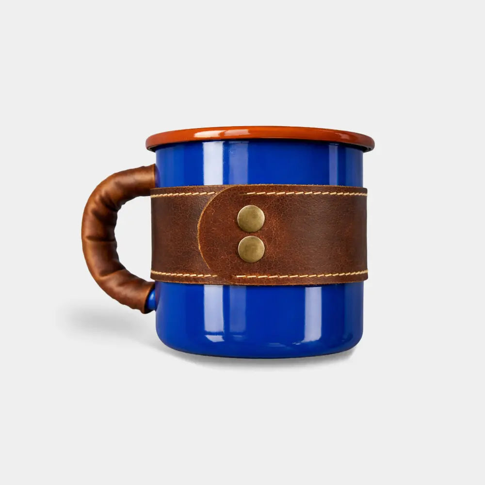 Deri Kaplı Özel Emaye Kupa Bardak