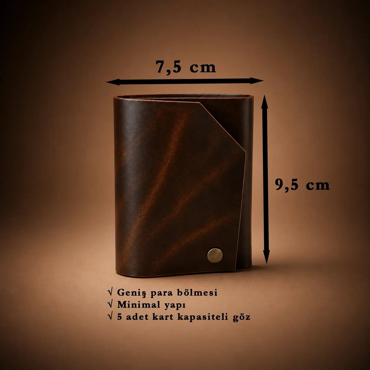 Fold Minimal Deri Cüzdan ölçü ve kapasite
