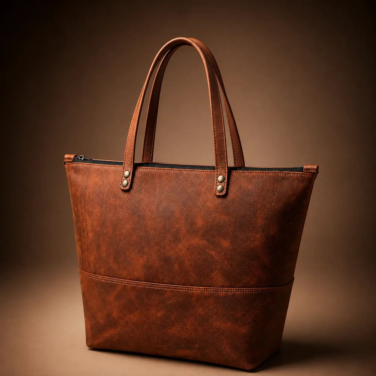 Hakiki Deri Tote Bag - El Yapımı Gerçek Deri | Retro Pelle