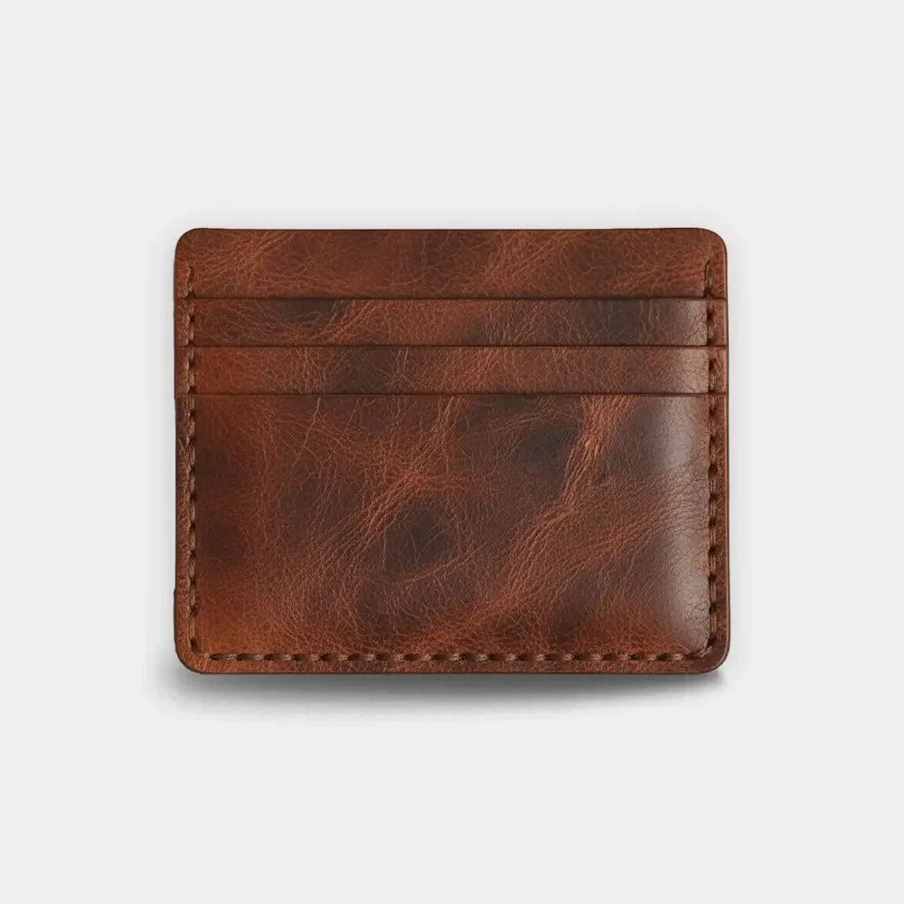 Minimalist Deri Kartlık - Classical Serisi - El Yapımı Gerçek Deri Hakiki Deri Kartlık | Retro Pelle