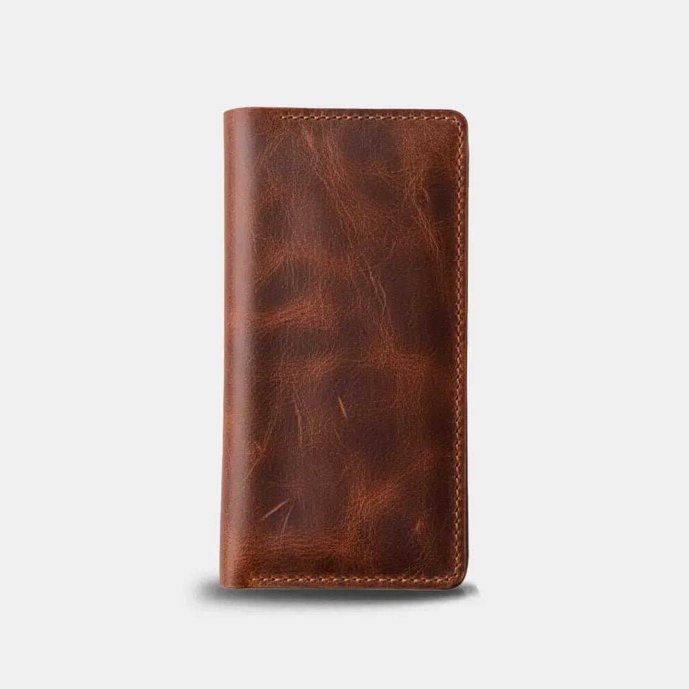 Pirinç Fermuarlı Kadın Cüzdan - El Yapımı Gerçek Deri - Taba | Retro Pelle